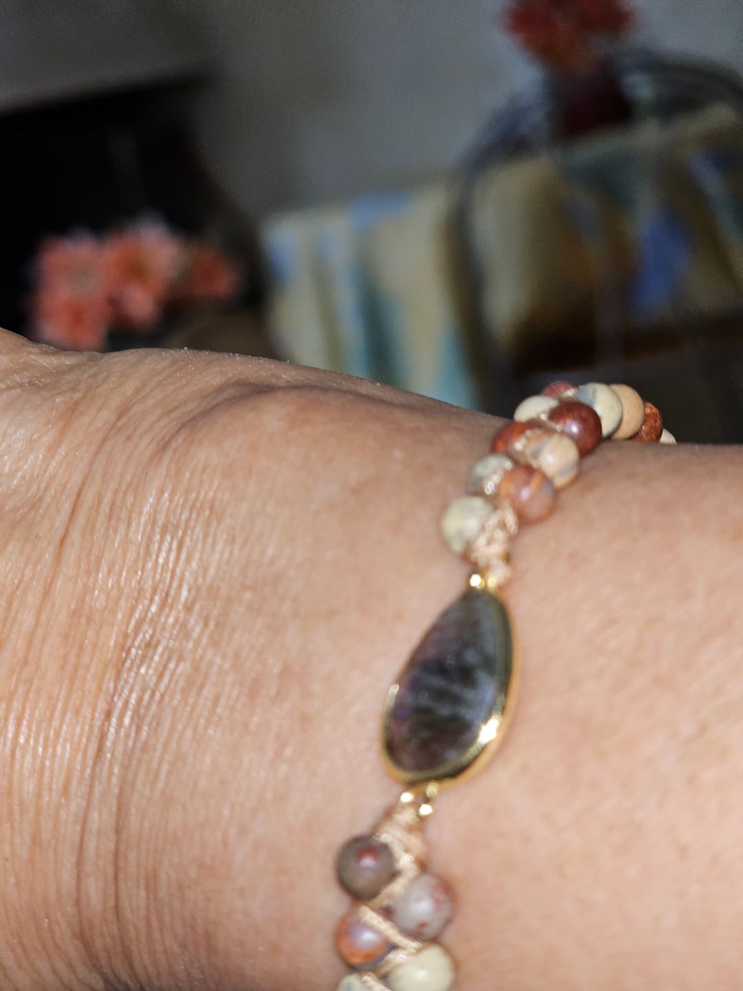 Customer photo review of Bracelet Tressé "Audace" en Jaspe & Labradorite
