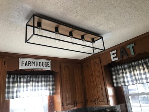 Customer photo review of 5-Light Rectangular Cage Flush Mount Ceiling Light