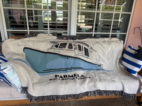 Customer photo review of Custom Woven Boat Blanket