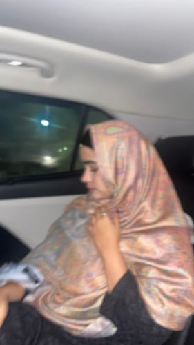 Customer photo review of Pashtush Womens Faux Pashmina Shawl, Jamawar Design, Grey
