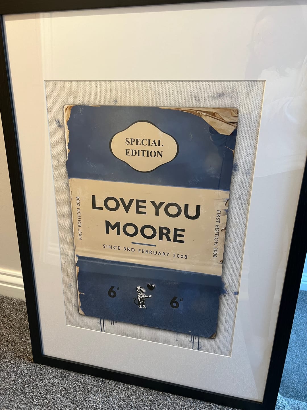 Customer photo review of Personalised Book Cover Art Print (Dark Blue)