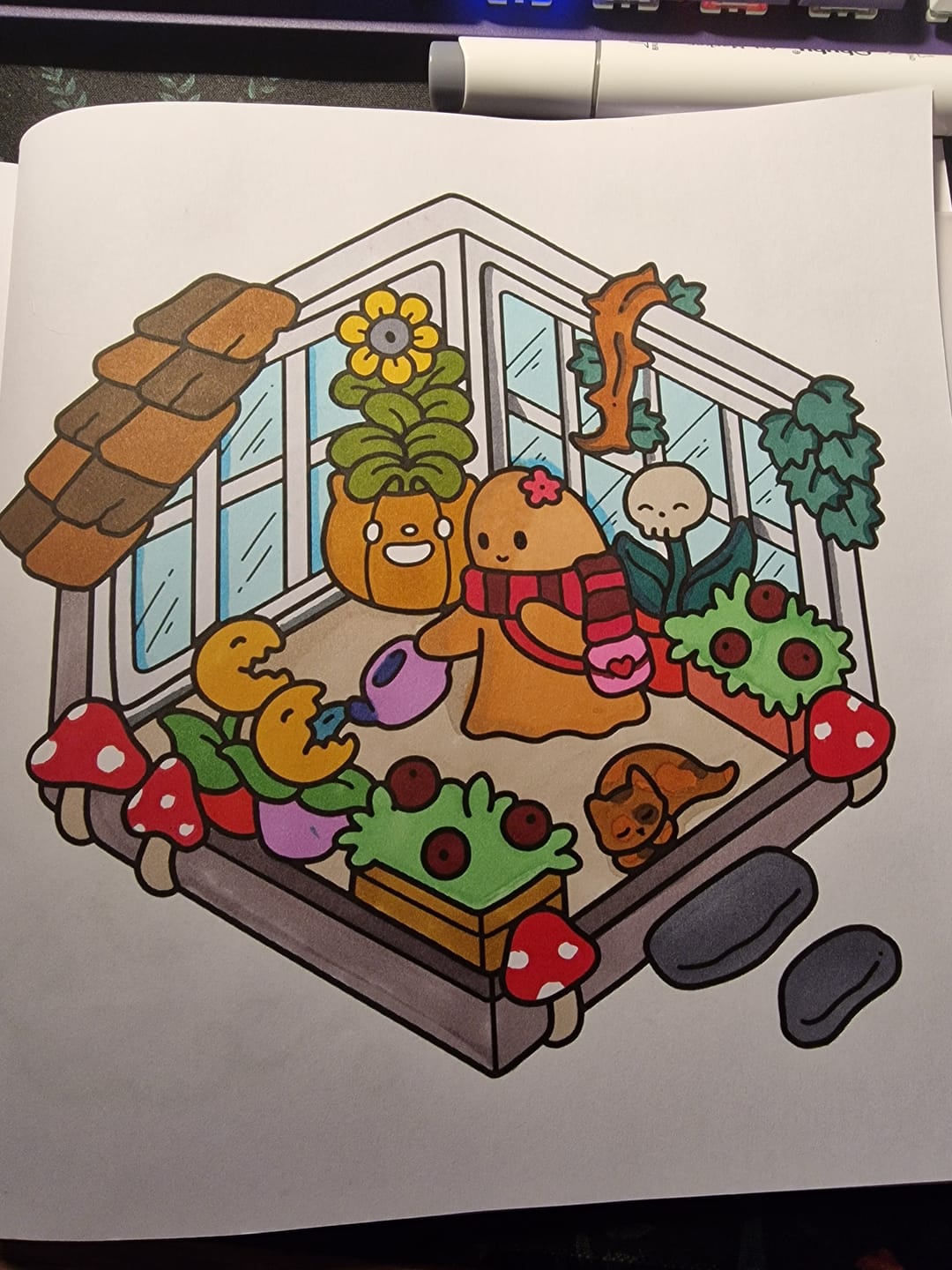 Customer photo review of Ohuhu Paper-friendly (No Peeling) Markers Water-based 60 Colors