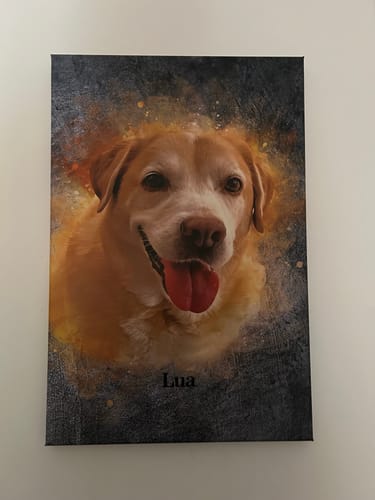 Customer photo review of Foto de tu mascota en estilo acuarela | Regalo para cachorros, perros y gatos