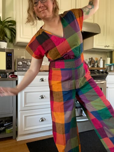 Customer photo review of MARIE CINCH JUMPER | MULTI CHEX