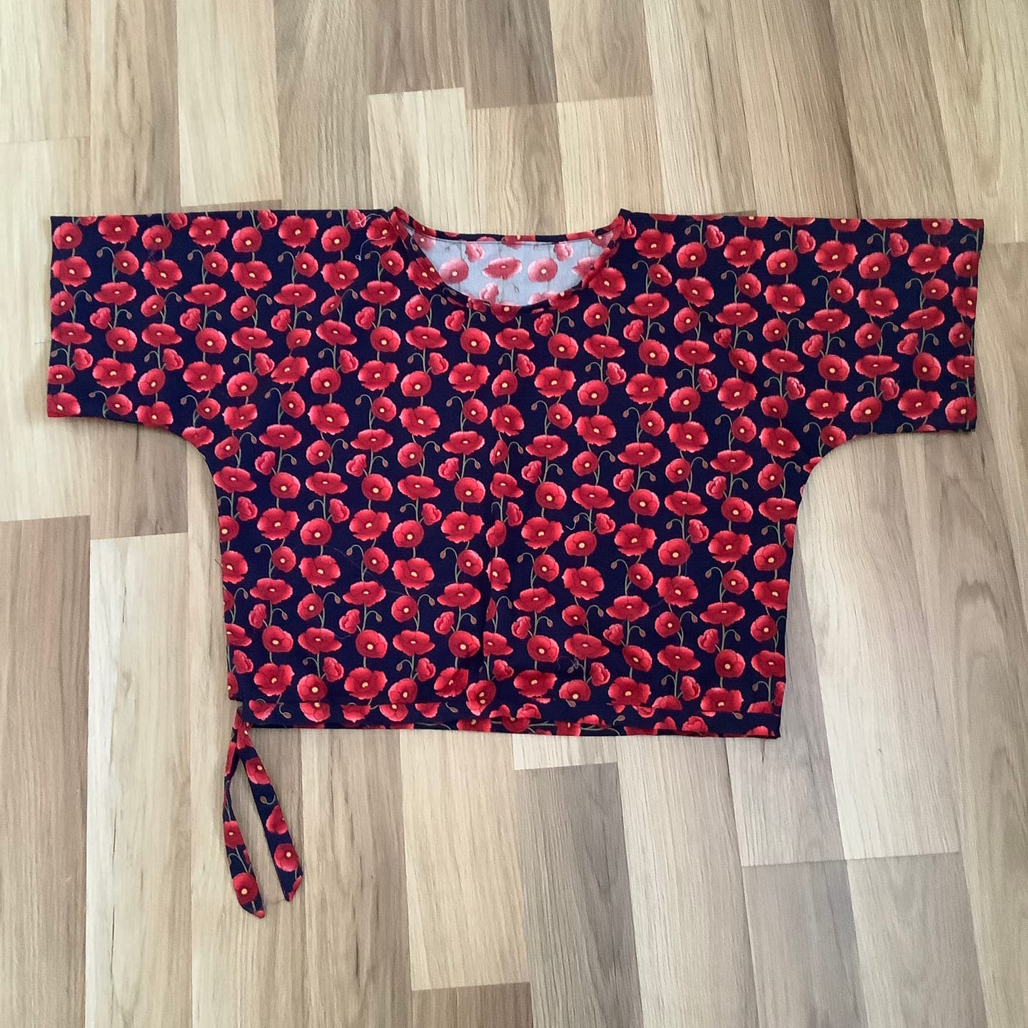 Customer photo review of Poppies Rose & Hubble Cotton Poplin Fabric