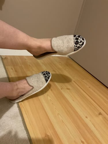 Customer photo review of Mule femme laine, beige léopard
