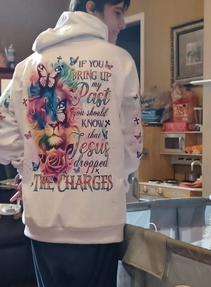 Customer photo review of Jesus Dropped The Charges Lion Women's All Over Print Shirt - Tlno1309242
