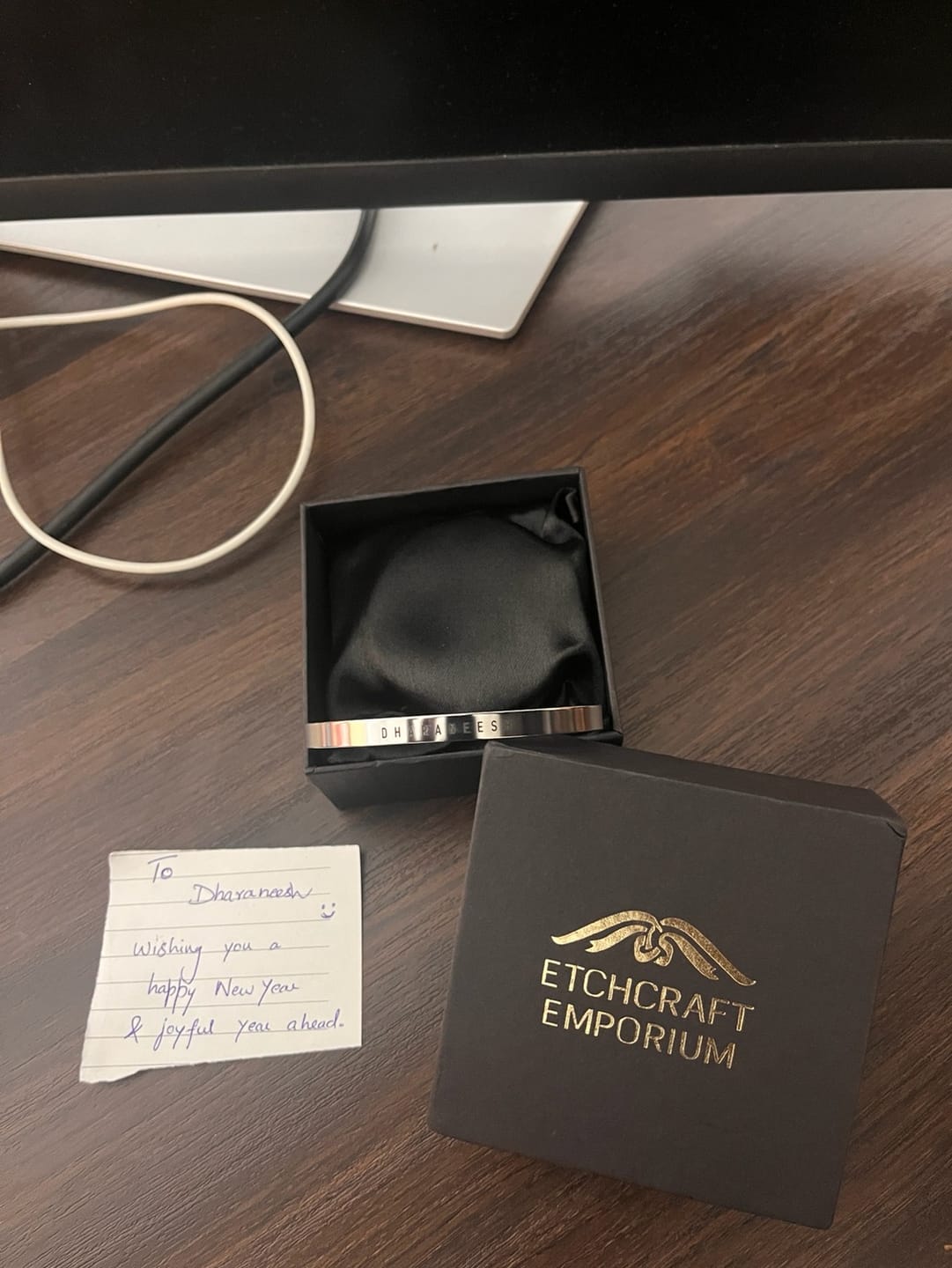 Customer photo review of Personalised Silver Kada