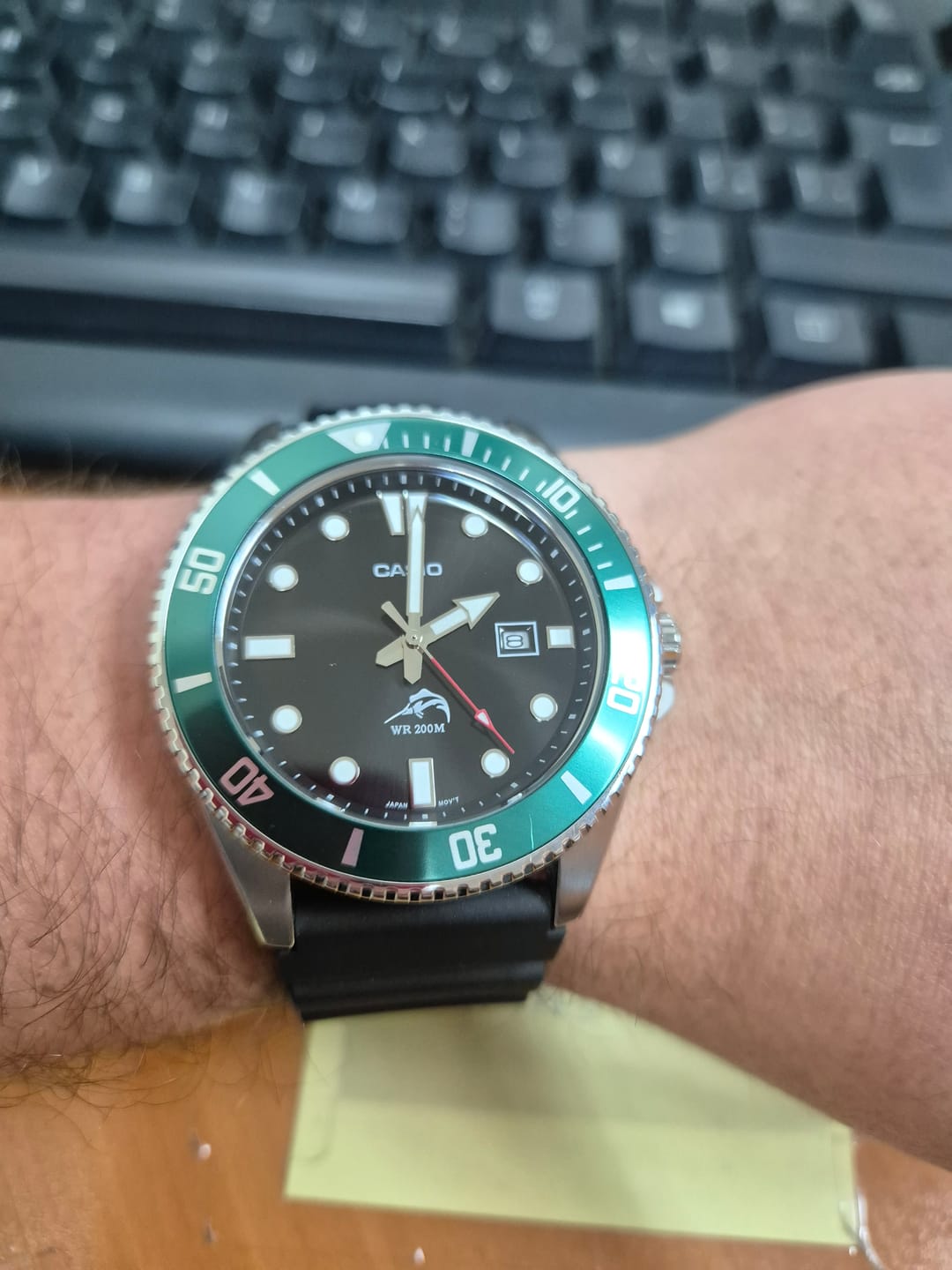 Customer photo review of Reloj Casio Submariner Marlin Duro MDV-106B-1A3VCF Kermit Buceo [EXCLUSIVO]