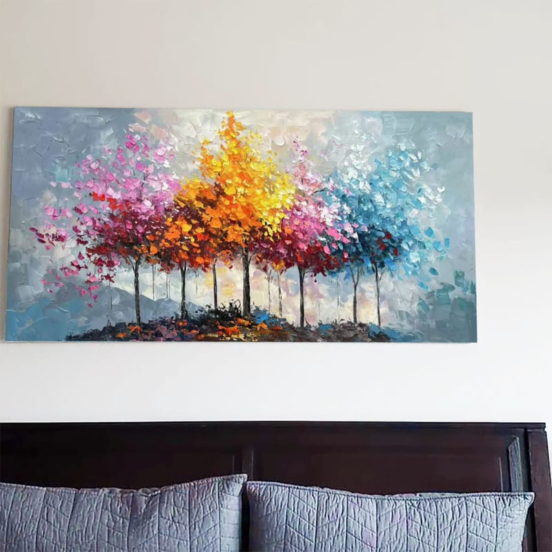 Customer photo review of Colorful  Tree Textured Painting Canvas #TP010