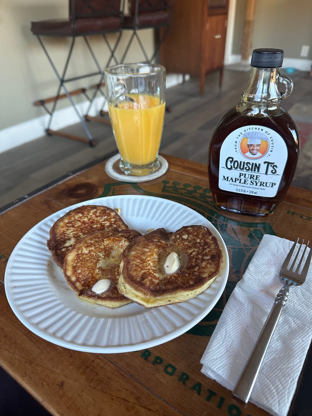 Customer photo review of Cousin T's Maple Syrup & 2 Pack Pancake Mix Bundle