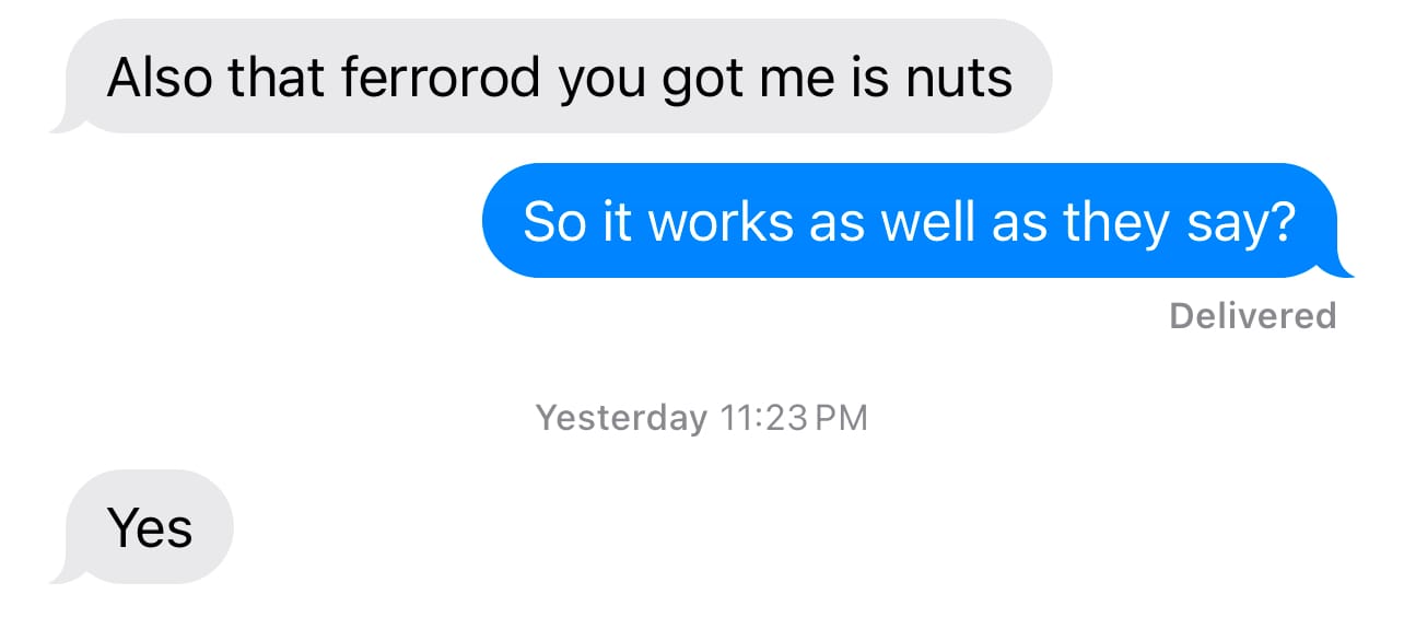 Customer photo review of Extra Thick Ferro Rod + Steel Striker [BLACK FRIDAY SALE]