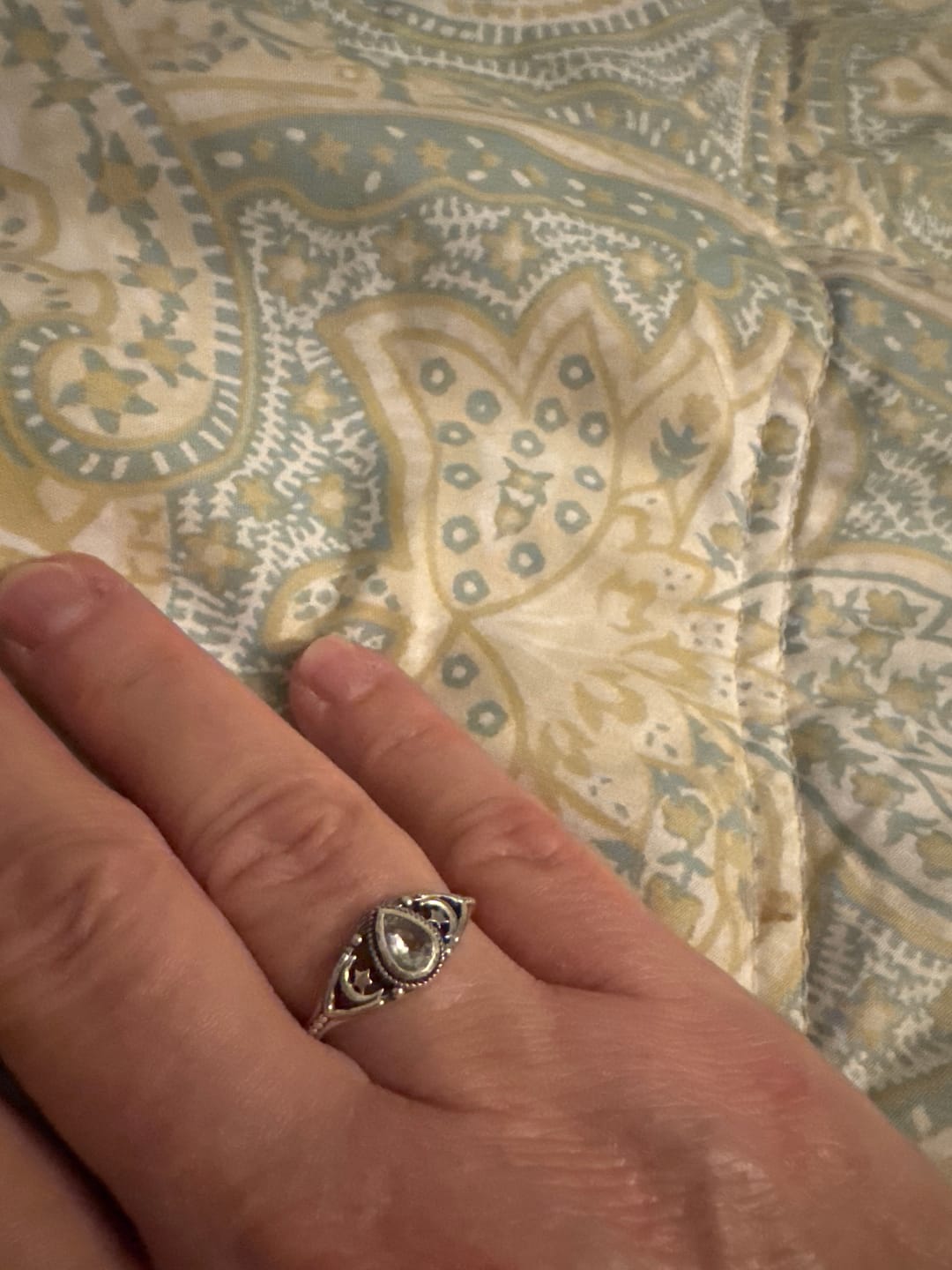 Customer photo review of Aquamarine Stars Moon Ring Sterling Silver