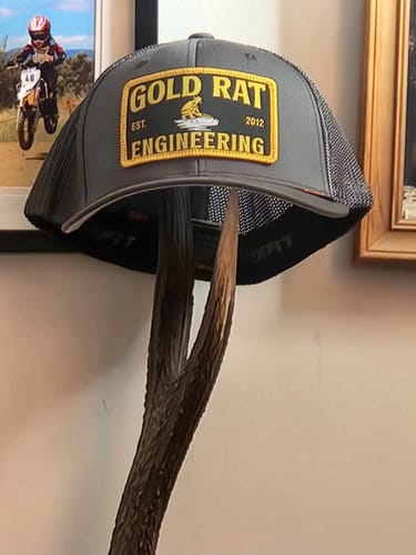 Customer photo review of FLEXFIT® Mesh Trucker Cap | CHARCOAL Gold rat Engineering