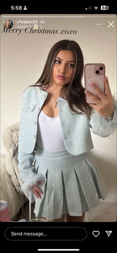 Customer photo review of MARIA Baby Blue Tweed Two Piece Set  Next Day Delivery available