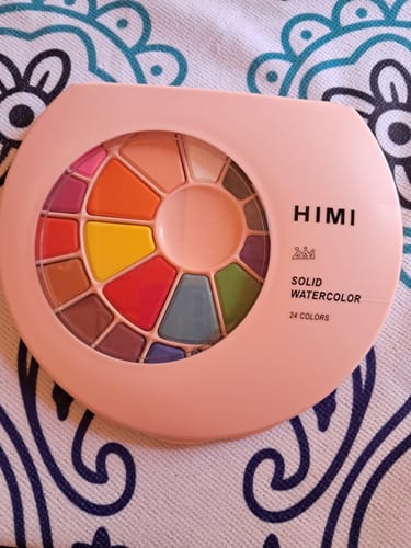 Customer photo review of Himi - Set 24 Acuarelas en Pastilla Estuche Rosado