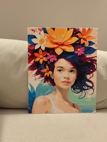 Customer photo review of "Rainbow Floral Woman" Paint by Numbers Kit