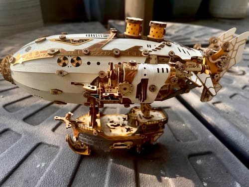 Customer photo review of Victorian Fantasy Steampunk Airship 3D Wooden Puzzle