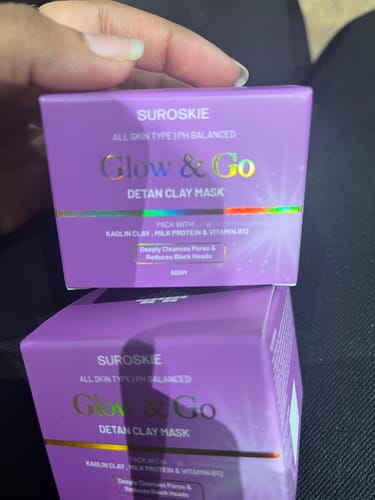 Customer photo review of Glow and Go De-tan Clay Mask