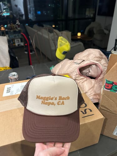 Customer photo review of Custom Puff Print Trucker