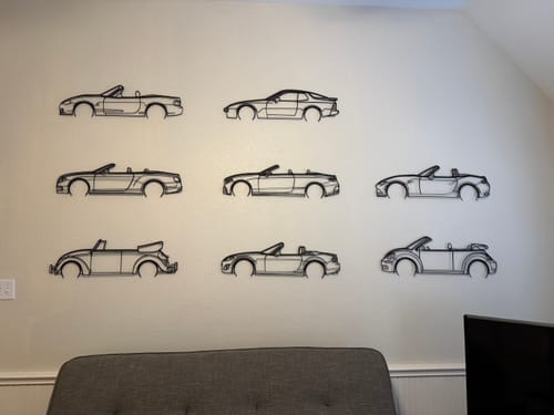 Customer photo review of Your Custom Car Silhouette Metal Wall Art