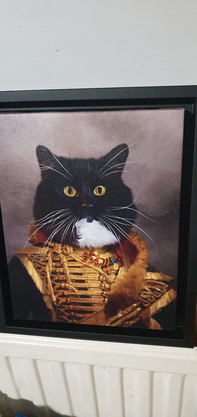 Customer photo review of The Colonel: Custom Pet Canvas