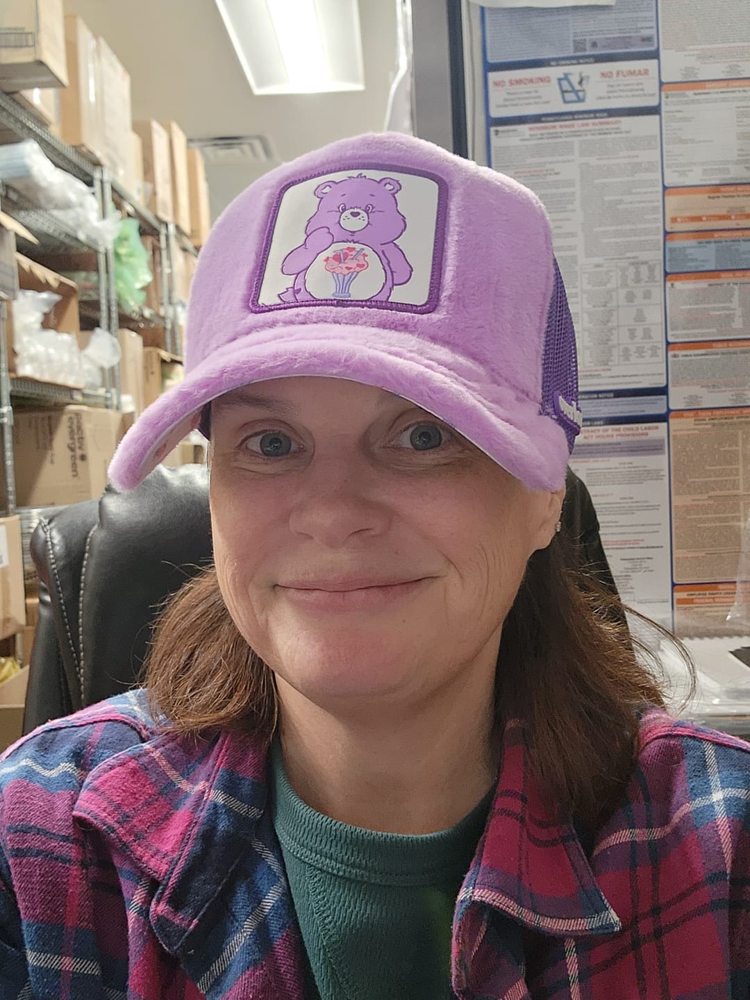 Customer photo review of OVERLORD X Care Bears:  Share Bear Trucker Cap