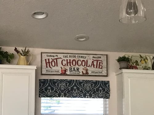 Customer photo review of Personalized Hot Chocolate Bar Sign II