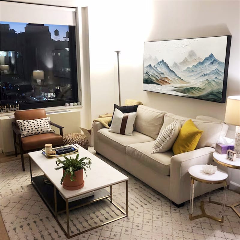 Customer photo review of Colorful  Mountain Textured Abstract Painting #MT004
