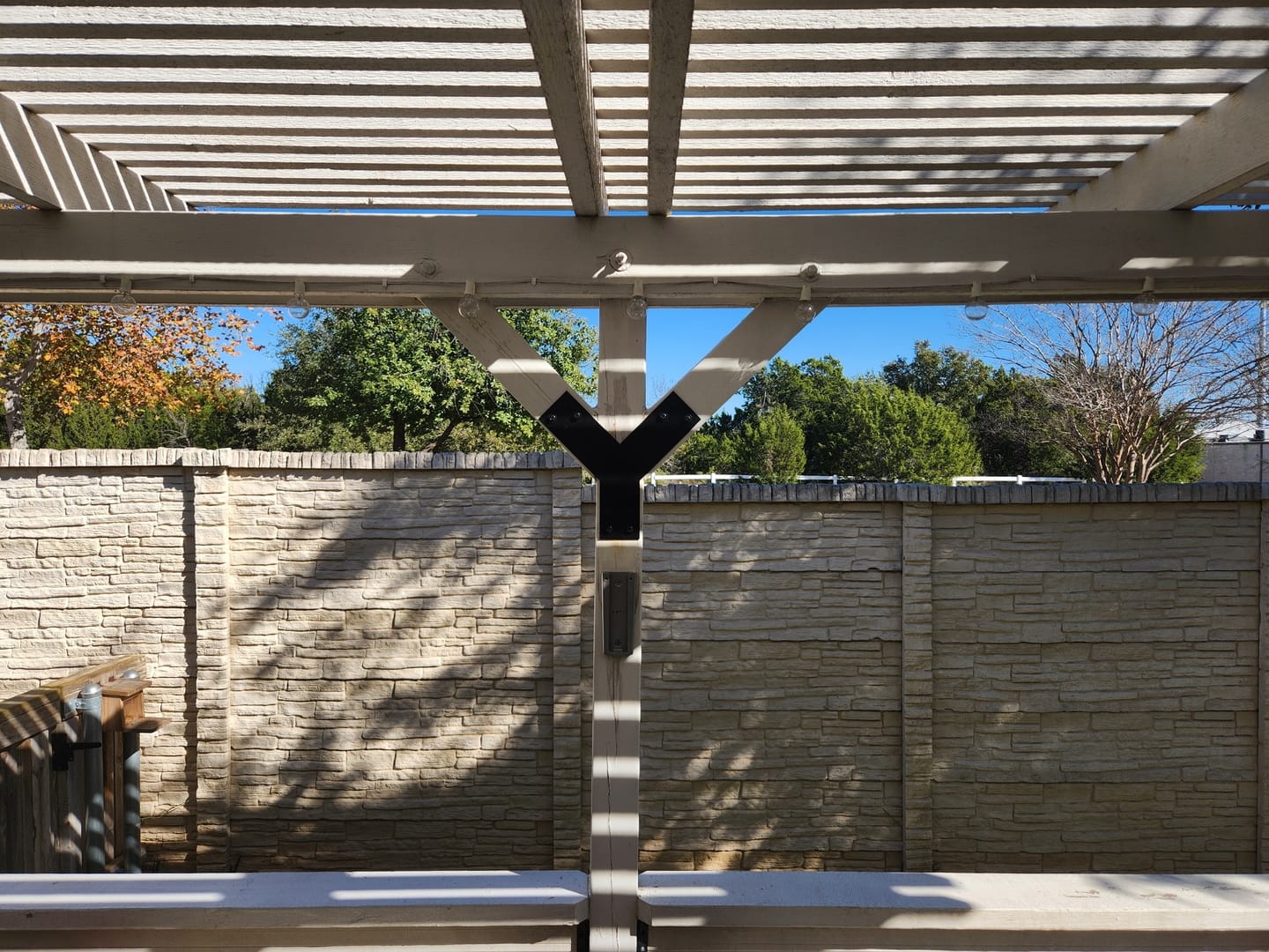 Customer photo review of Y Bracket - Industrial Style - For 4 Inch Post