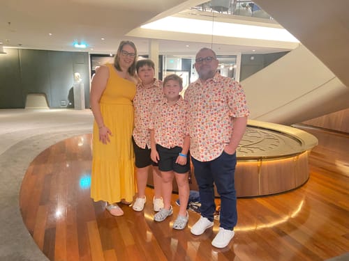 Customer photo review of Super Stretch - Santy Clause Hawaiian Shirt