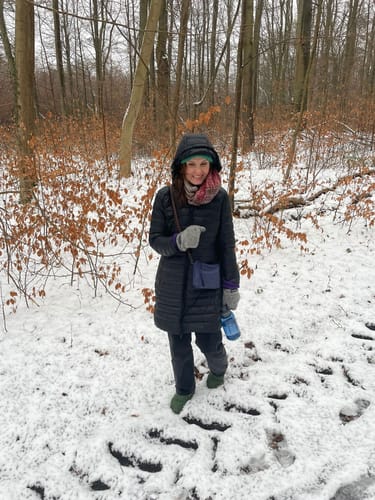 Customer photo review of Black Duck Down Midi Puffer Coat