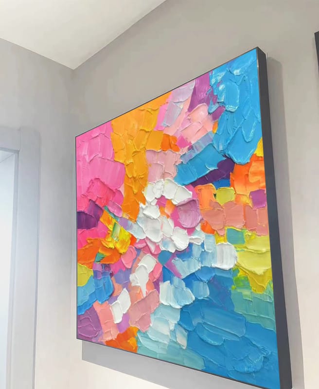 Customer photo review of Colorful Abstract Textured Painting Canvas #AT071