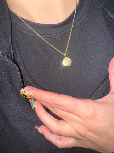 Customer photo review of Engravable Classic Disc Necklace