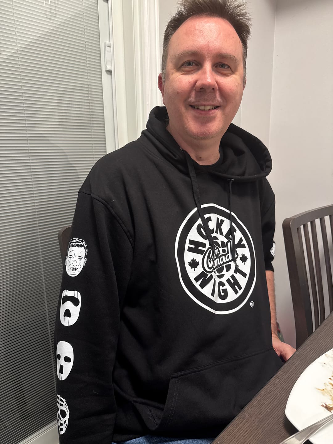 Customer photo review of Hockey Night in Canada Goalie Mask Evolution Hoodie