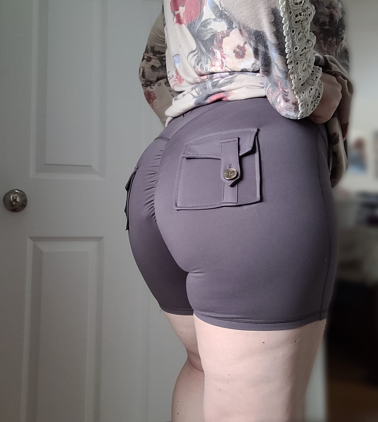 Customer photo review of Grey Pocket shorts