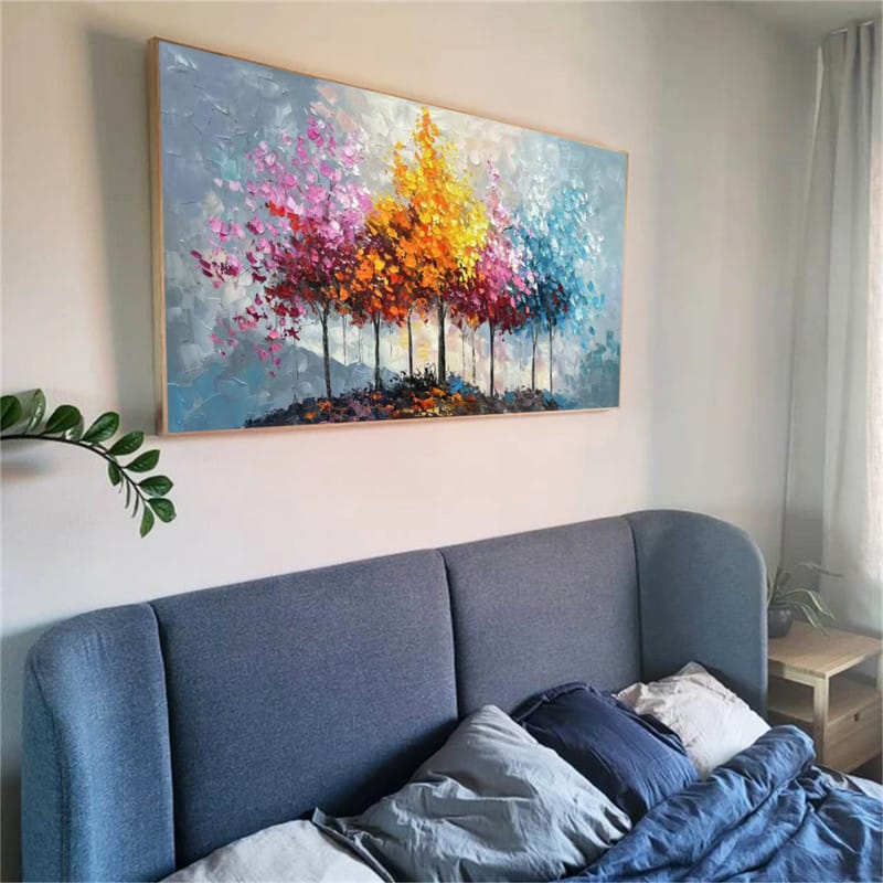 Customer photo review of Colorful  Tree Textured Painting Canvas #TP010