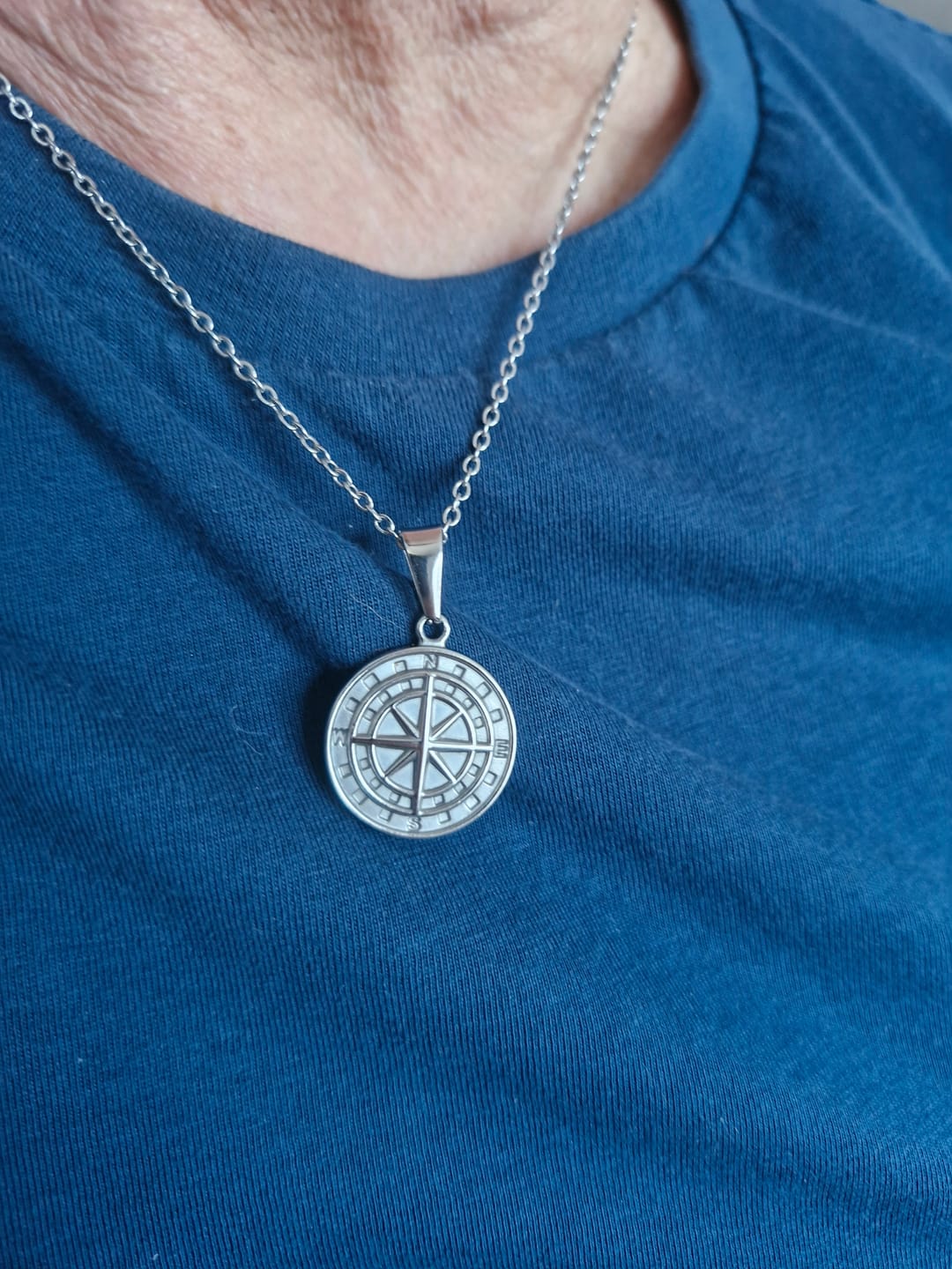 Customer photo review of Compass Pendant