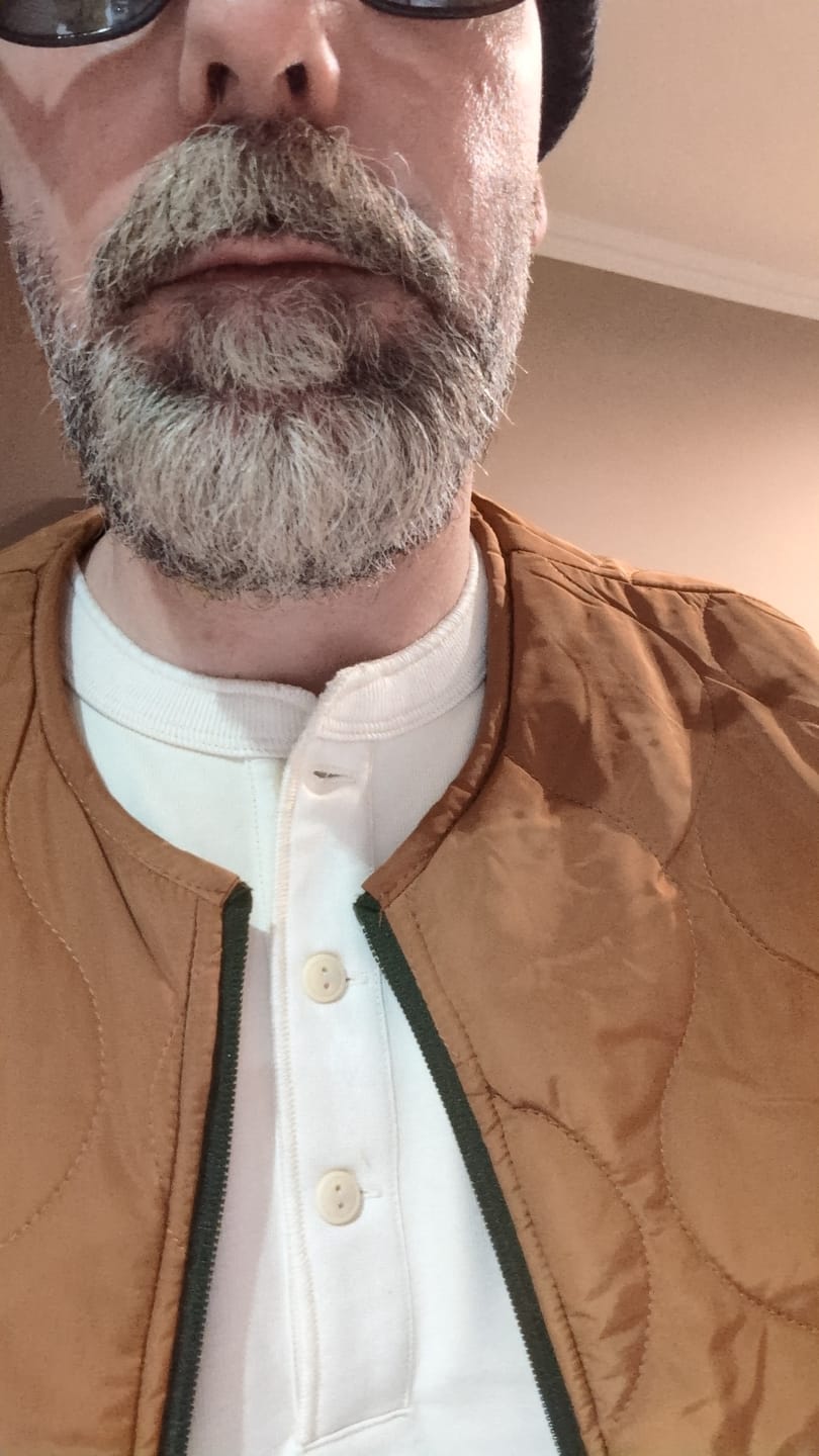 Customer photo review of Vintage Long Sleeve Henley Shirt - Apricot