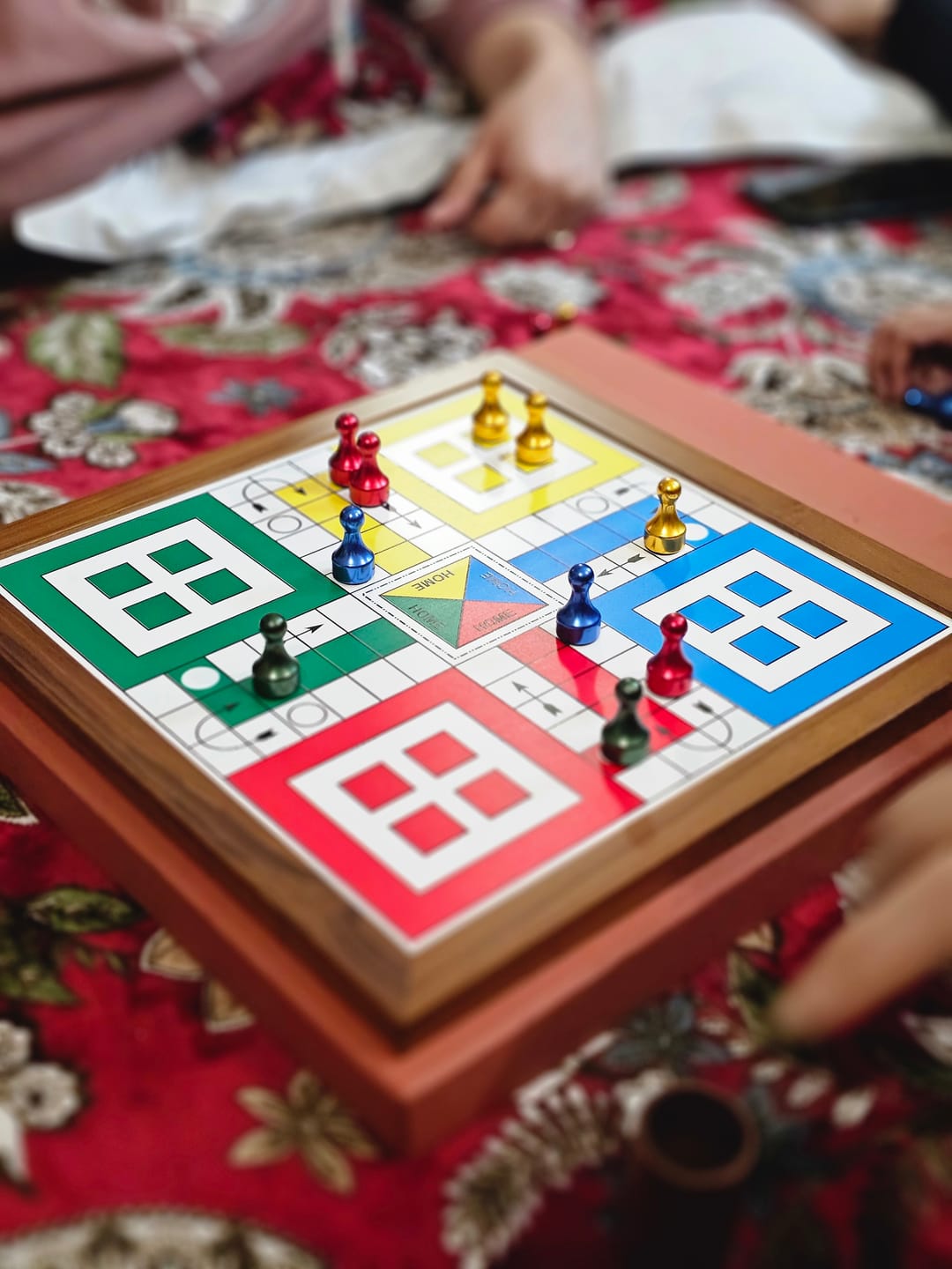 Customer photo review of Teakwood Ludo With Metallic Tokens
