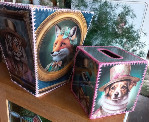 Customer photo review of Regal Beasts - Whimsical Animal Wallpaper - Navy