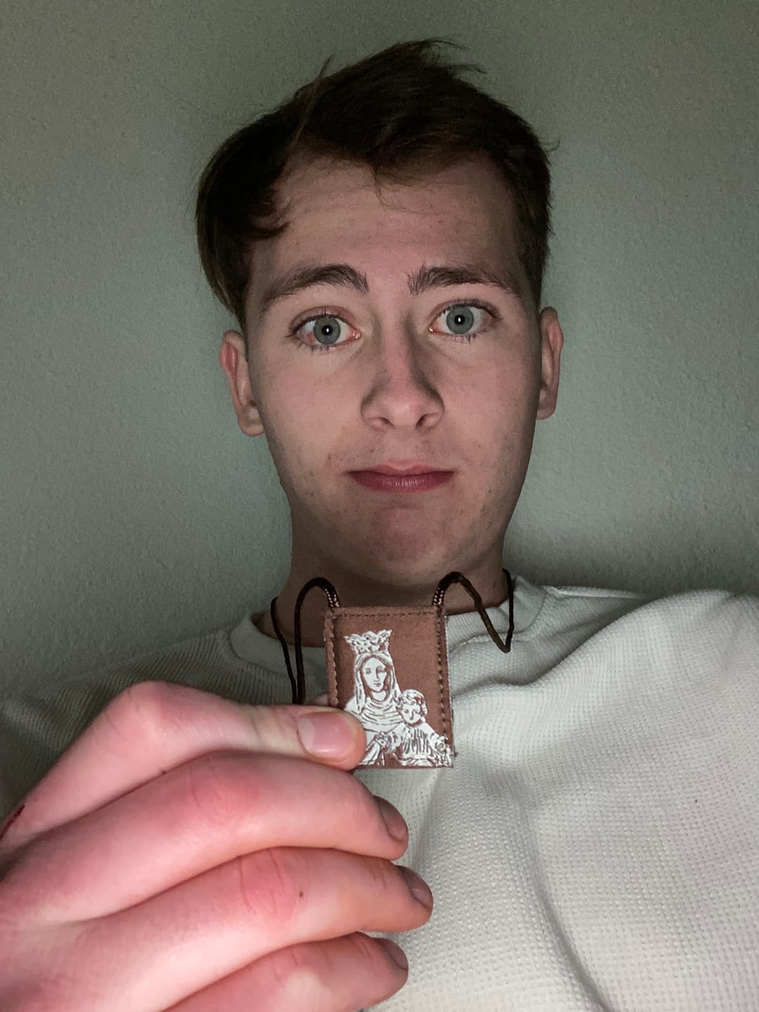 Customer photo review of OLMC Promise | Our Lady of Mt. Carmel Premium Brown Scapular