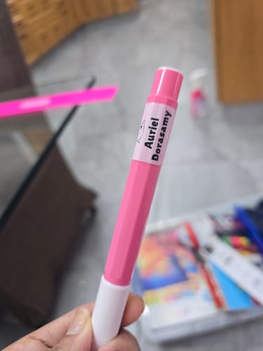 Customer photo review of Wrap-around Pencil & Pen Labels