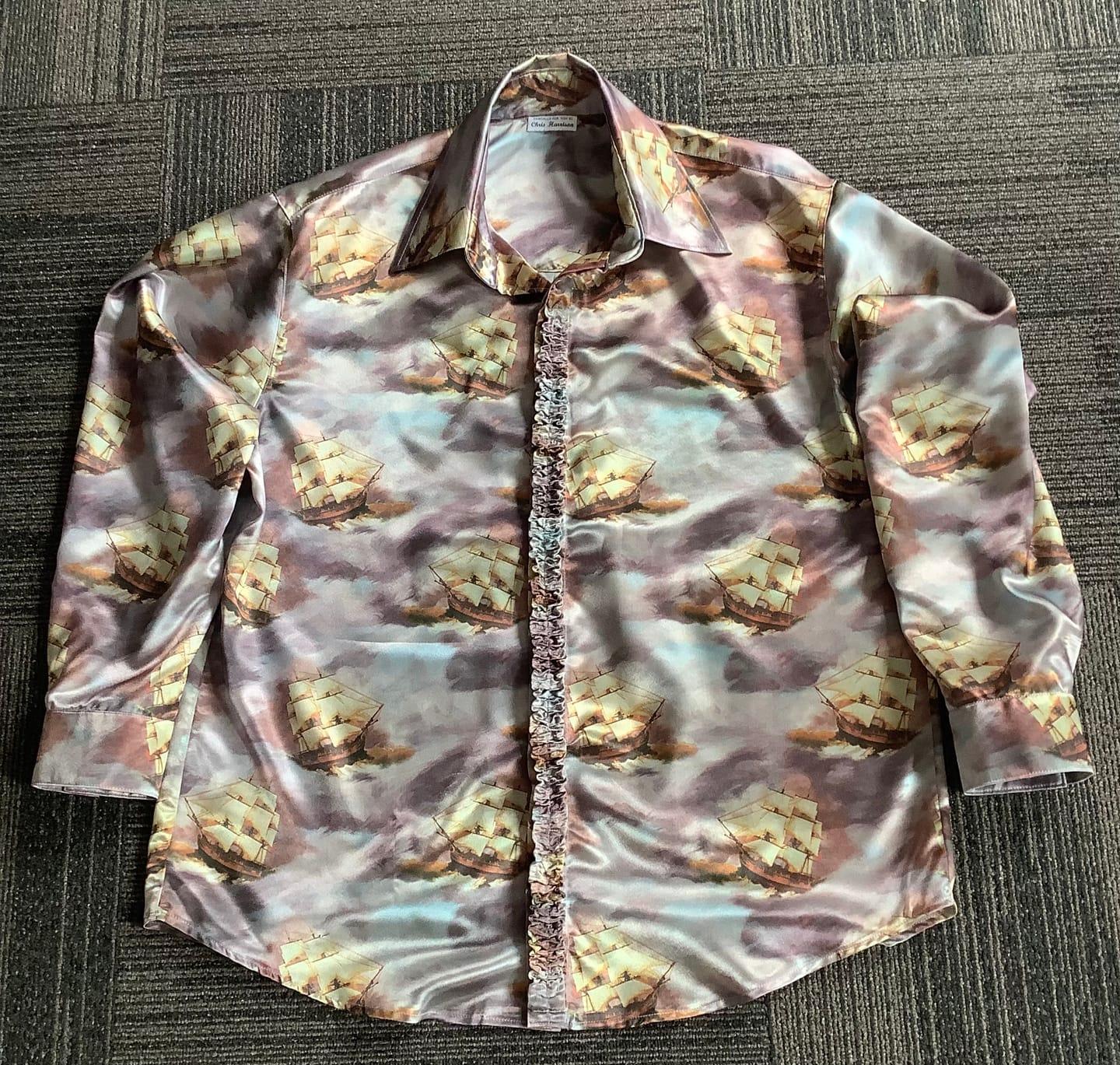 Customer photo review of Sailing Ships Satin Fabric