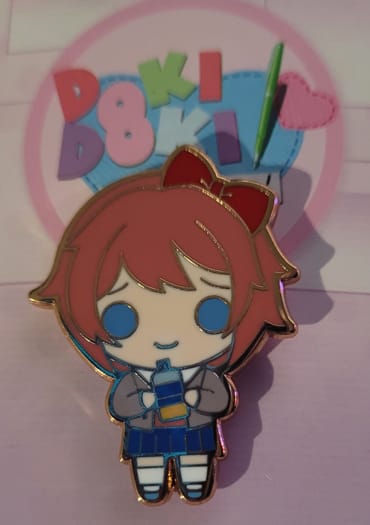 Customer photo review of Doki Doki Literature Club - Sayori Collector's Pin