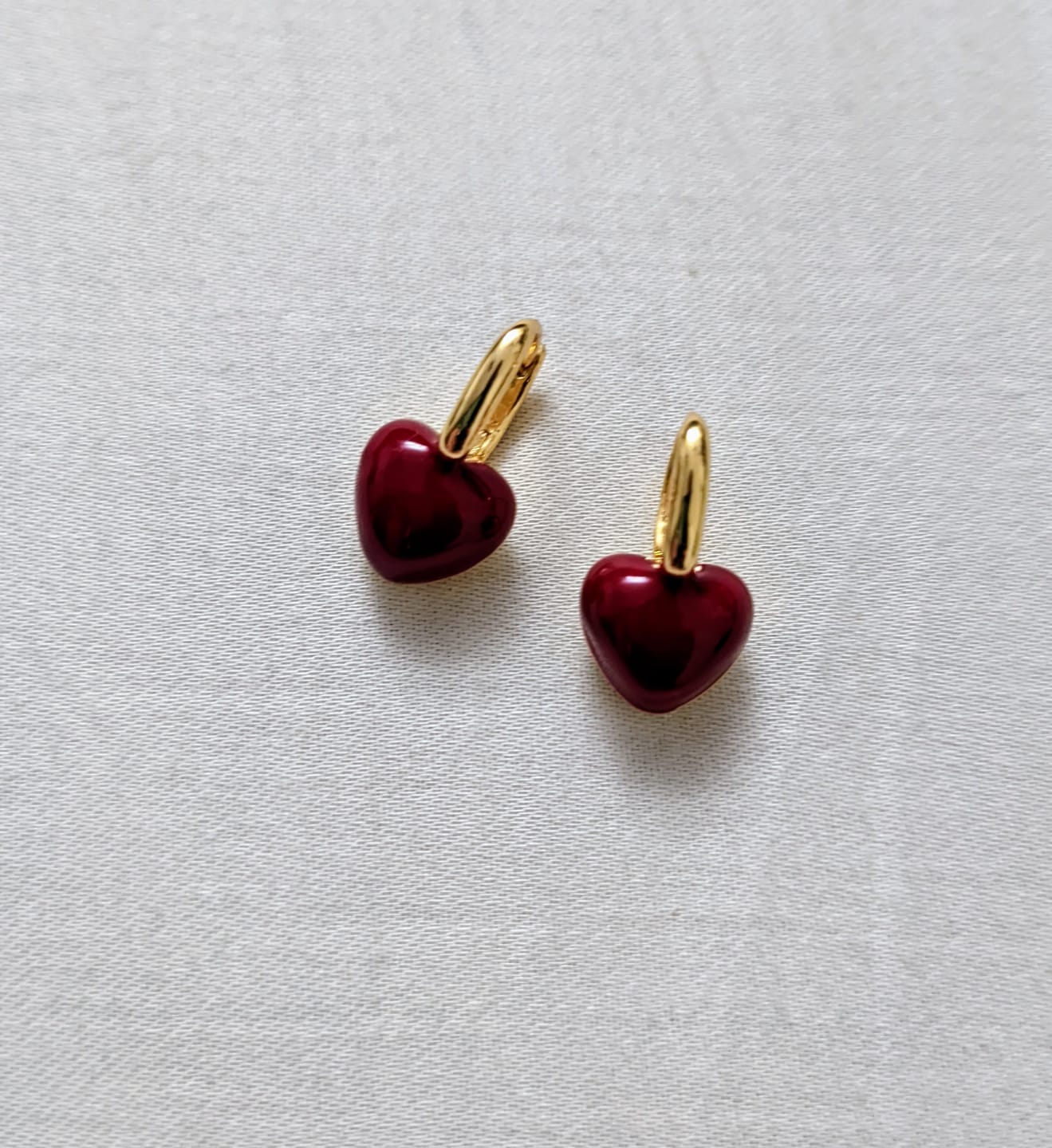 Customer photo review of The Little Heart Earrings