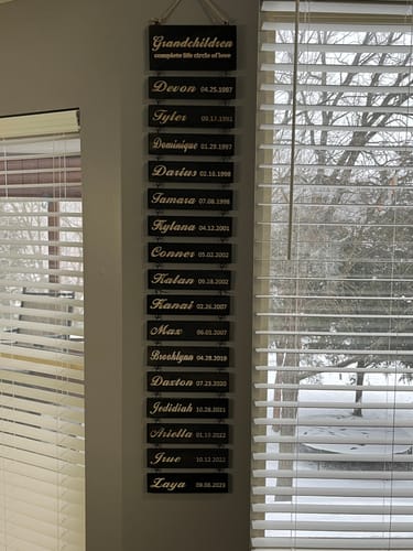 Customer photo review of Custom Family Kids Name Sign (Printed) Best Family Gift 2025