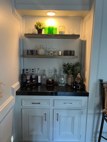 Customer photo review of Rustic Floating Shelves