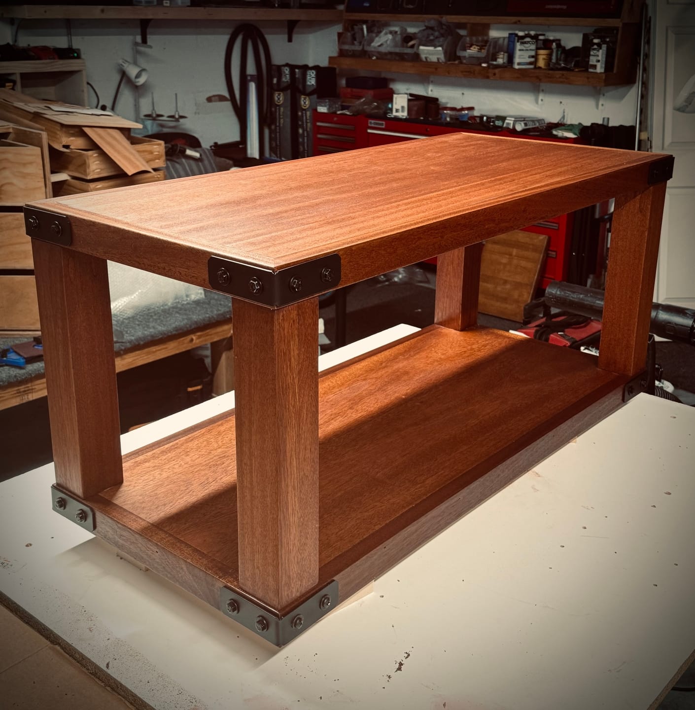 Customer photo review of Table Corner Bracket, Table Edge Strap, 90 Degree Brackets