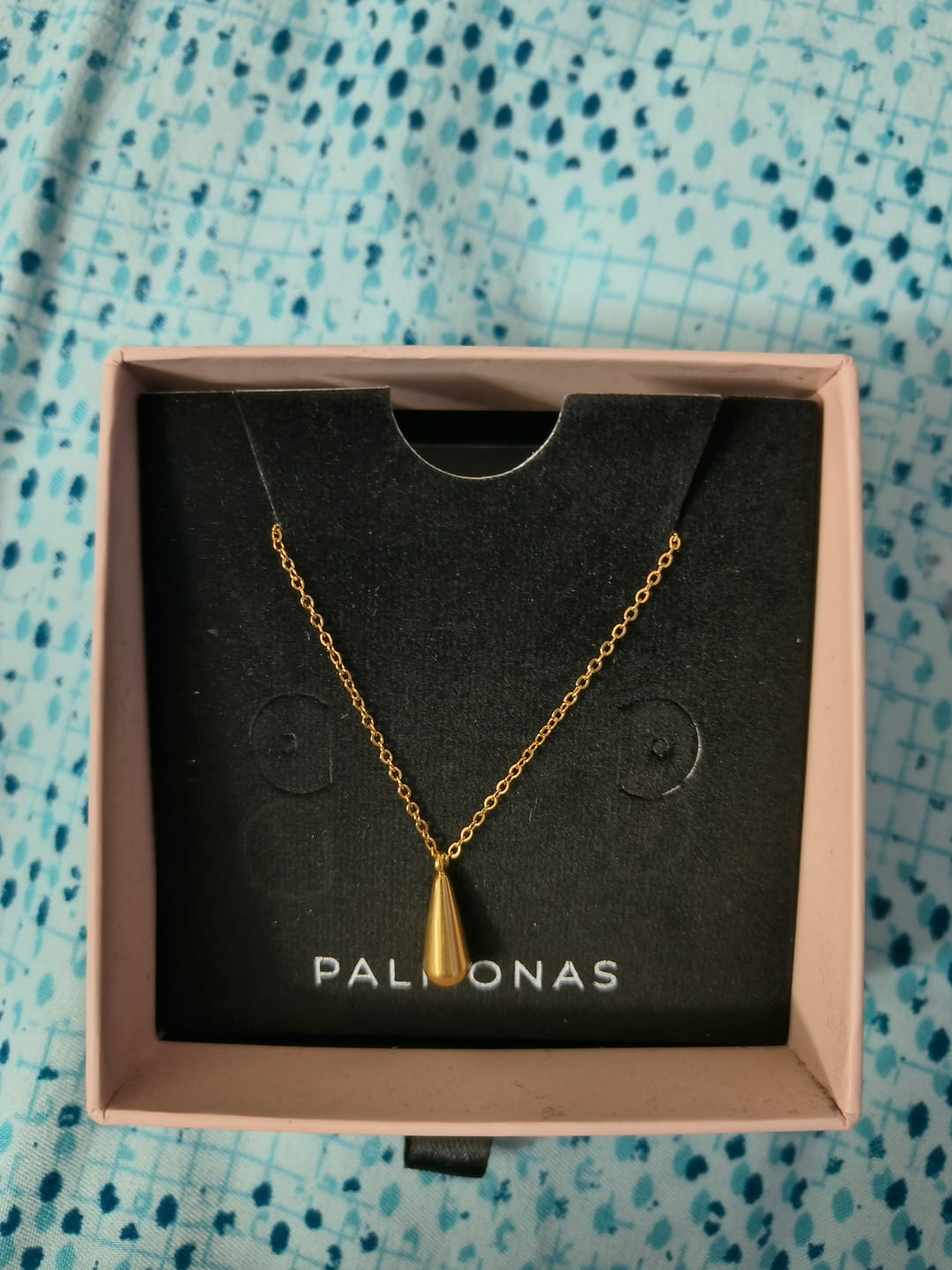 Customer photo review of Thin Drop Necklace
